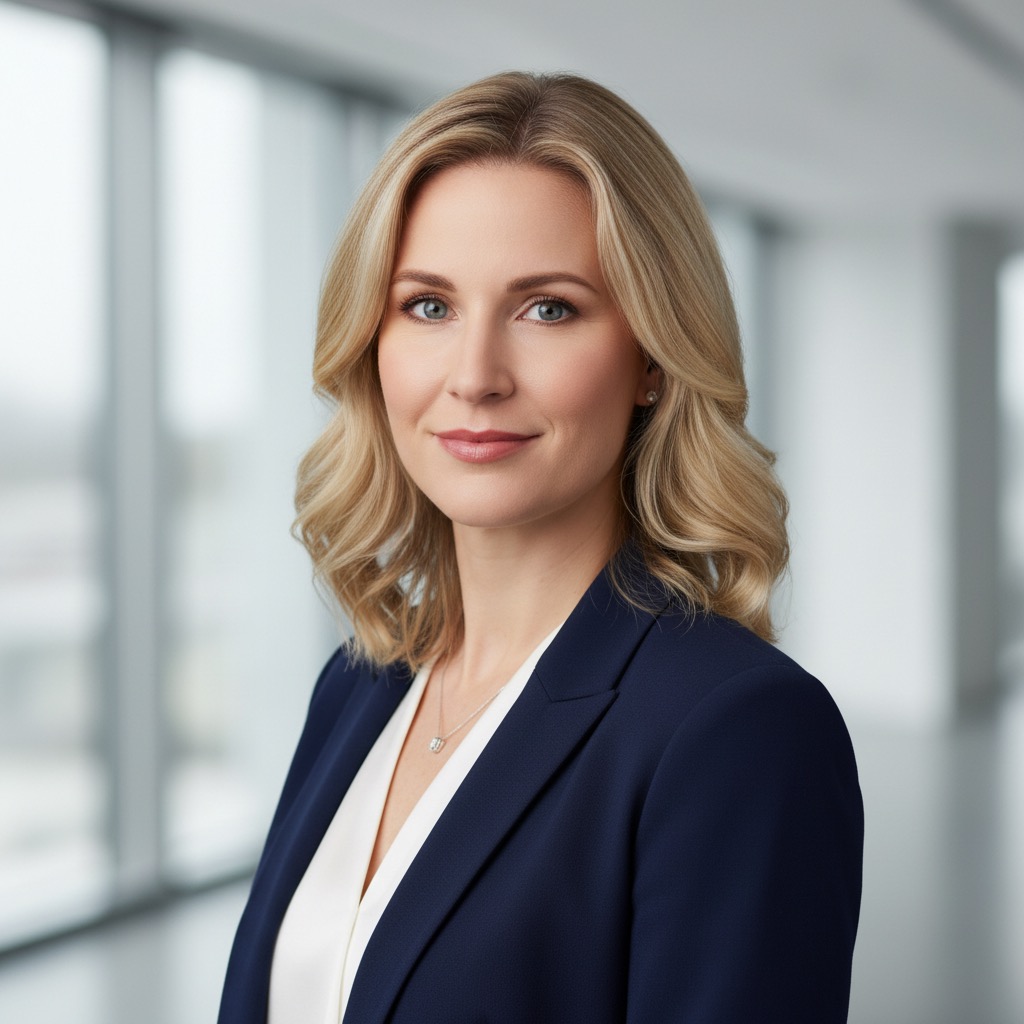Female 35 blonde hair corporate profile shot